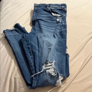 American Eagle Outfitters Ripped Blue Skinny Jeans